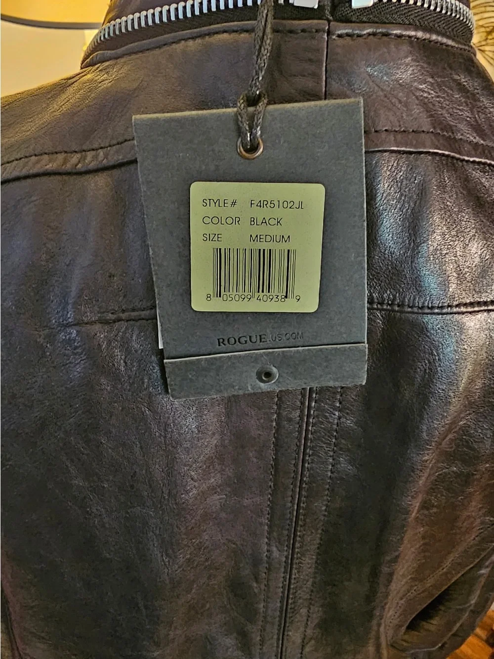 NWT Rogue Black Leather Jacket with Silver Zippers